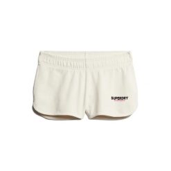 Szorty damskie Superdry Sportswear Logo. Białe szorty sportowe Superdry, bez wzorów, z bawełny, do biegania. Za 140.85 zł.