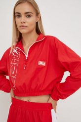 LaBellaMafia kurtka damska kolor czerwony przejściowa oversize. Czerwone kurtki LABELLAMAFIA, l, bez wzorów, z materiału, bez kaptura. Za 269.99 zł.