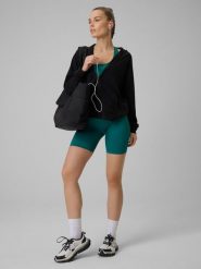 4F Legginsy kolarki treningowe bezszwowe damskie - turkusowe XL/XXL. Niebieskie legginsy 4f, bez wzorów. Za 79.99 zł.