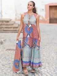 Isla Bonita by SIGRIS Sukienka ze wzorem rozmiar: XL. Sukienki Isla Bonita by SIGRIS, xl, bez wzorów, z bawełny, bez kołnierzyka, bez ramiączek, maxi, rozkloszowane. Za 256.95 zł.