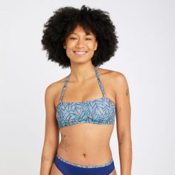 Góra kostiumu kąpielowego surfingowego damska Olaian Laura Foly. Bikini OLAIAN, bez wzorów, sportowe. W wyprzedaży za 29.99 zł.