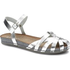 Srebrne Sandały Maciejka Wygodne Skórzane Buty. Szare sandały Maciejka, bez wzorów, bez obcasa, bez zapięcia. Za 199.00 zł.