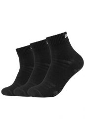 Skarpetki sportowe dla dorosłych 3PPK Unisex Mesh Ventilation Quarter Socks. Czarne skarpetki Skechers, bez wzorów, z bawełny. Za 29.99 zł.