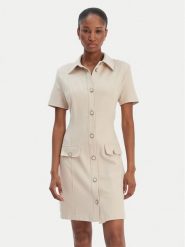 Guess Sukienka codzienna W6RK34 KCMU2 Beżowy Classic Fit. Brązowe sukienki Guess, na co dzień, xl, z aplikacjami, z syntetyku, bez kołnierzyka, bez ramiączek, proste. Za 609.99 zł.