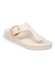 Birkenstock Japonki "Gizeh Big Buckle" w kolorze kremowym rozmiar: 40. Brązowe japonki Birkenstock, bez wzorów, klasyczne. Za 224.95 zł.