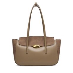 Torebka Calvin Klein. Brązowe torebki klasyczne Calvin Klein, bez wzorów, klasyczne, bez dodatków. Za 699.99 zł.