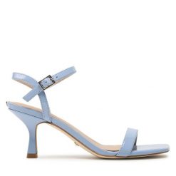 Sandały Guess. Niebieskie sandały Guess, z aplikacjami, bez obcasa, na szpilce, bez zapięcia. Za 299.99 zł.