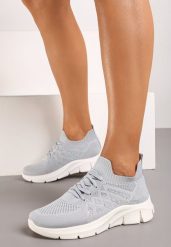 Szare Buty Sportowe z Elastyczną Wsuwaną Cholewką i Wkładką ze Skóry Naturalnej Rantia. Szare buty sportowe lifestyle Renee, bez wzorów, z gumy, bez zapięcia. W wyprzedaży za 35.99 zł.