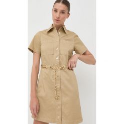 MICHAEL Michael Kors sukienka kolor beżowy mini prosta. Brązowe sukienki MICHAEL Michael Kors, na co dzień, m, bez wzorów, z bawełny, bez kołnierzyka, bez ramiączek, mini, proste. Za 1,369.90 zł.