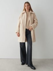 OPUS Płaszcz pluszowy w kolorze kremowym rozmiar: 42. Brązowe płaszcze Opus, bez wzorów, bez kaptura. Za 296.56 zł.