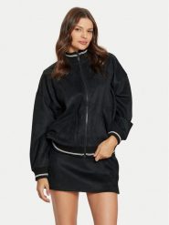 Guess Bluza V5RQ04 KCJY2 Czarny Regular Fit. Czarne bluzy Guess, s, z aplikacjami, z syntetyku, bez kaptura. Za 289.99 zł.