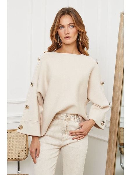 Joséfine Sweter "Marole" w kolorze beżowym rozmiar: S. Brązowe swetry Joséfine, s, bez wzorów, bez ramiączek. Za 187.52 zł.