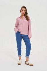 Jeansy z prostą nogawką niebieskie. Niebieskie jeansy MOODO, l, bez wzorów, z bawełny. Za 139.99 zł.