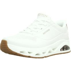 Buty SKECHERS UNO GLIDE STEP GLIDE ON AIR Biały. Białe buty trekkingowe Skechers, bez wzorów, z syntetyku, bez zapięcia, trekkingowe. Za 454.99 zł.