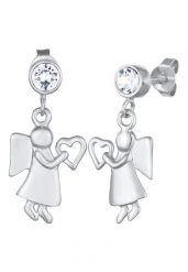 Elli Damskie kolczyki Serce Anioła z kryształami ze srebra 925 Sterling Silver Kolczyki 1 ct. Szare kolczyki Elli, srebrne. Za 248.99 zł.