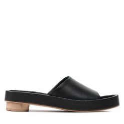 Klapki GINO ROSSI. Czarne klapki Gino Rossi, bez wzorów, bez obcasa, bez zapięcia. Za 299.99 zł.