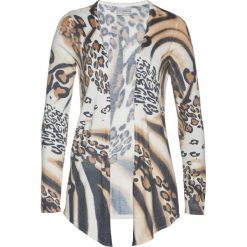 Sweter rozpinany z domieszką kaszmiru bonprix biel wełny - czarny. Swetry marki bonprix. Za 59.99 zł.