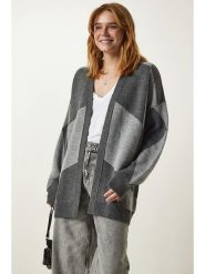 Happiness Istanbul Kardigan w kolorze szarym rozmiar: onesize. Szare swetry Happiness Istanbul, bez wzorów, bez ramiączek. Za 122.38 zł.
