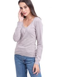ASSUILI Kaszmirowy sweter w kolorze beżowym rozmiar: 42. Brązowe swetry Assuili, bez wzorów, z kaszmiru, klasyczne, bez ramiączek. Za 162.45 zł.