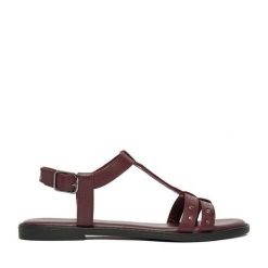 Sandały Lasocki. Czerwone sandały Lasocki, bez wzorów, bez obcasa, na płaskiej podeszwie, bez zapięcia. Za 159.99 zł.