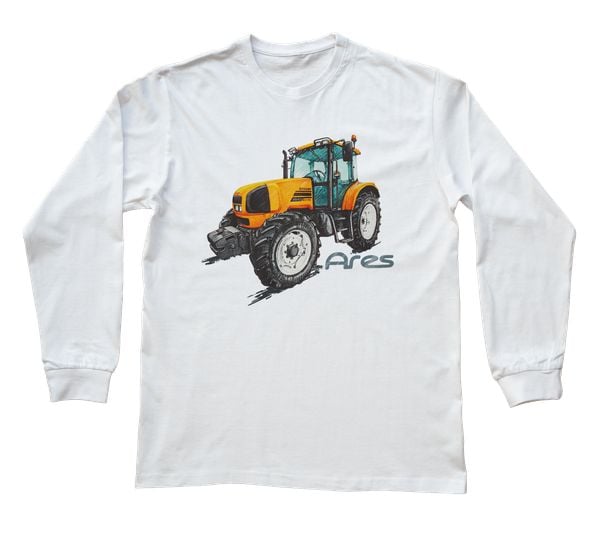 Renault Ares — bluzka z długim rękawem (Rozmiar: XXL (dorosła); Kolor koszulki: biały; Rodzaj nadruku: Renault Ares). Białe bluzki nikiniki, s, bez wzorów, z bawełny, bez kołnierzyka, bez ramiączek. Za 89.00 zł.