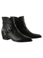 Högl Skórzane botki "Miley" w kolorze czarnym rozmiar: 38. Czarne botki Högl, bez wzorów, eleganckie, bez obcasa, bez zapięcia. Za 456.87 zł.