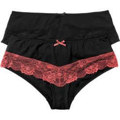 Figi "panty" (2 pary) bonprix czarno-koralowy + czarny. Bokserki damskie marki KALENJI. Za 49.98 zł.