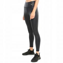 LEGGINSY DAMSKIE SPORTOWE PUMA-LEGGINGS 520925 XS KOLOR CZARNY. Czarne legginsy Puma, bez wzorów, z materiału, sportowe, długie. Za 175.64 zł.