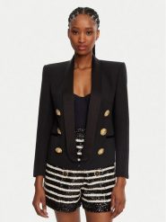 Balmain Marynarka DF1SI530ME54 Czarny Regular Fit. Czarne marynarki i żakiety Balmain, bez wzorów, z wełny, bez ramiączek. Za 8,099.00 zł.