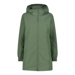 Kurtka przeciwdeszczowa z odpinanym kapturem damska CMP. Zielone kurtki przeciwdeszczowe CMP, bez wzorów, trekkingowe. Za 596.05 zł.