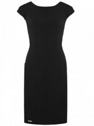 Sukienka Model Juliette Black - Jersa. Czarne sukienki Jersa, na co dzień, plus size, bez wzorów, z dzianiny, eleganckie, bez kołnierzyka, plus size, bez ramiączek, ołówkowe. Za 459.16 zł.