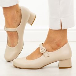 Cieliste półbuty damskie Sergio Leone Pb416. Półbuty wsuwane Sergio Leone, na lato, bez wzorów, z materiału, biznesowe, z okrągłym noskiem, bez obcasa, na obcasie. Za 179.00 zł.