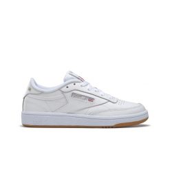 Buty do chodzenia damskie Reebok Club C 85. Białe buty treningowe Reebok, bez wzorów, z gumy, bez zapięcia, trekkingowe, Reebok Club. Za 281.40 zł.