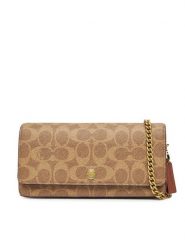 Coach Torebka Evie CZ482 B4XHG Brązowy. Brązowe kopertówki Coach, bez wzorów, z materiału, wizytowe, bez dodatków. Za 829.99 zł.