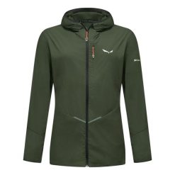 Damska kurtka wodoodporna Salewa Pedroc Wind HD Light. Zielone kurtki przeciwdeszczowe Salewa, xl, bez wzorów, z materiału, trekkingowe. Za 531.30 zł.