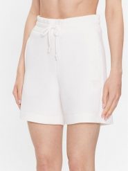 Guess Szorty sportowe Elly V2YD10 K7UW2 Biały Relaxed Fit. Białe szorty sportowe Guess, z aplikacjami, z wiskozy. Za 179.99 zł.