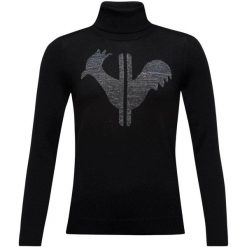 Damski sweter z golfem Rossignol Classic. Czarne swetry Rossignol, bez wzorów, bez ramiączek. W wyprzedaży za 683.50 zł.