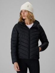 4F Kurtka z wypełnieniem syntetycznym damska - czarna XL. Czarne kurtki 4f, s, bez wzorów, z materiału, klasyczne, z kapturem. Za 269.99 zł.
