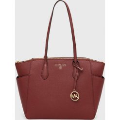 MICHAEL Michael Kors torebka skórzana kolor bordowy. Czerwone shopper bag MICHAEL Michael Kors, bez wzorów, na ramię, bez dodatków. Za 1,159.90 zł.