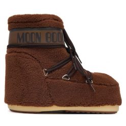 Śniegowce Moon Boot. Brązowe śniegowce Moon Boot, bez wzorów, bez zapięcia. Za 1,319.00 zł.