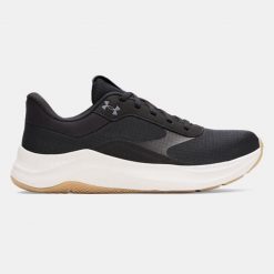 Buty treningowe damskie Under Armour Aurora 3 black/summit white/castlerock. Czarne buty treningowe Under Armour, bez wzorów, bez zapięcia, na fitness i siłownię. Za 210.45 zł.