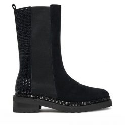 Botki Alma En Pena. Czarne botki Alma En Pena, bez wzorów, bez obcasa, na płaskiej podeszwie, bez zapięcia. Za 439.99 zł.