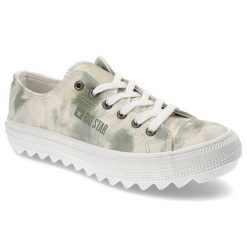Zielone Trampki Big Star Modne Buty Damskie. Zielone trampki BIG STAR, bez wzorów, z materiału, militarne, bez zapięcia. Za 134.99 zł.