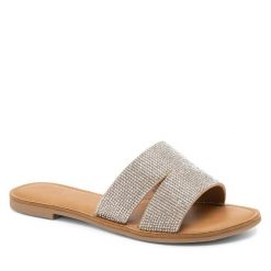 Klapki JENNY. Szare klapki Jenny, bez wzorów, bez obcasa, bez zapięcia. Za 119.99 zł.