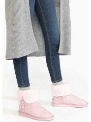 Blackfield Botki zimowe "Clary" w kolorze jasnoróżowym rozmiar: 38. Różowe botki Blackfield, bez wzorów, z materiału, bez obcasa, bez zapięcia. Za 163.95 zł.