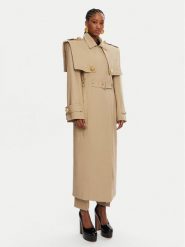 Balmain Trencz DF0TL155CF48 Beżowy Regular Fit. Brązowe płaszcze Balmain, bez wzorów, z bawełny, bez kaptura. Za 14,309.00 zł.