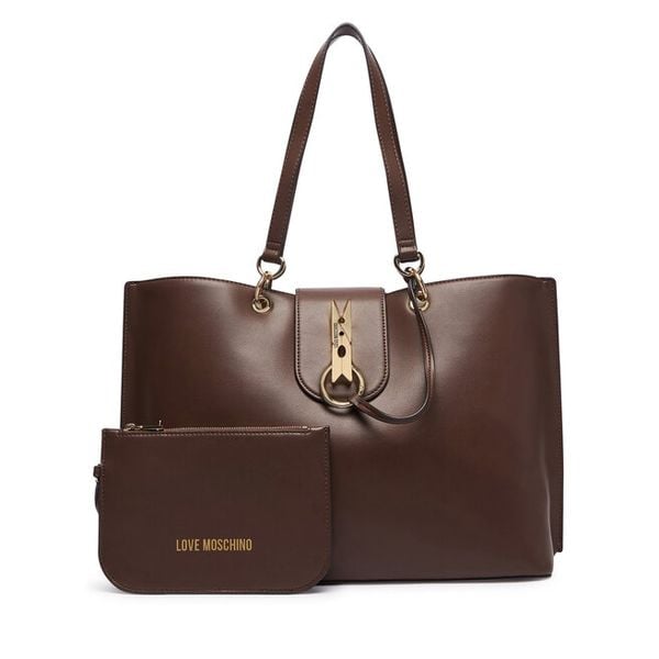 Torebka LOVE MOSCHINO. Brązowe shopper bag Love Moschino, bez wzorów, bez dodatków. Za 958.99 zł.