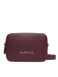 Valentino Torebka Zero Re VBS7B306 Bordowy. Czerwone listonoszki Valentino, bez wzorów, ze skóry, bez dodatków. Za 359.99 zł.
