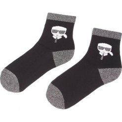 Skarpety Wysokie Damskie KARL LAGERFELD - 86KW6002 Black 999. Czarne skarpetki KARL LAGERFELD, z materiału. Za 129.00 zł.