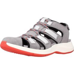 Sandały CLARKS SOLAN SAIL COMBI Szary. Szare sandały Clarks, bez wzorów, ze skóry, bez obcasa, bez zapięcia. Za 213.99 zł.